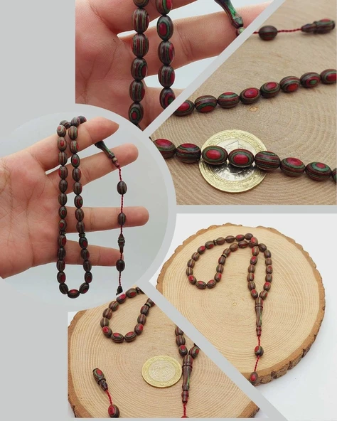 Kafur Ağacı Badem Kesim 33lük Tesbih 6*9mm (56086) ürün görseli