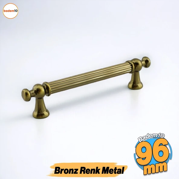 Selçuk Antik Sarı Metal Kulp 96 mm -9.6 cm Mobilya Çekmece Mutfak Dolabı Dolap Kulpları Kulbu Kulpu
