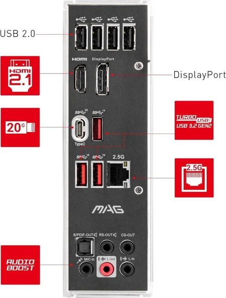 MSI Mag B660M Mortar Intel LGA1700 DDR4 Micro ATX Anakart - Outlet - Resim 3