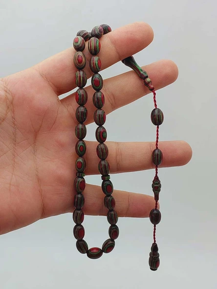 Kafur Ağacı Badem Kesim 33lük Tesbih 6*9mm (56086) - Resim 2