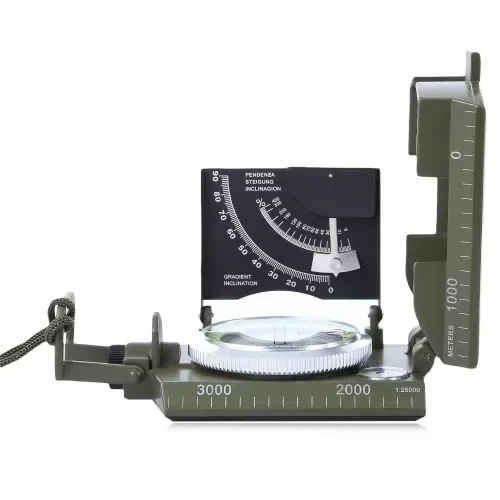 Prizmatik Suya Dayanıklı Işıltılı Pusula Ile Kılıfı Askeri Ordu Kamp Yürüyüş Seyahat Için Jeoloji Pusula - Resim 4