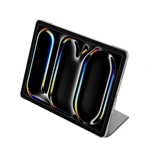 Apple iPad Air 13 2024 Raptic Clear Folio Airbagli Şeffaf Kapaklı Katlanabilir Standlı Kılıf - 6