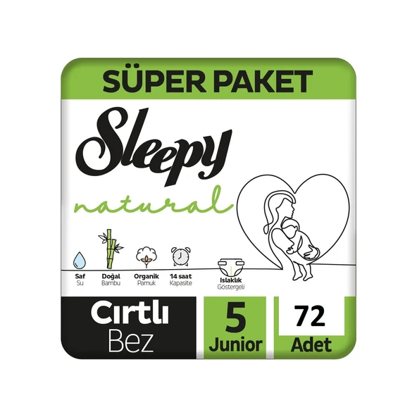 Sleepy Natural 5 Numara Junior 72'li Bebek Bezi