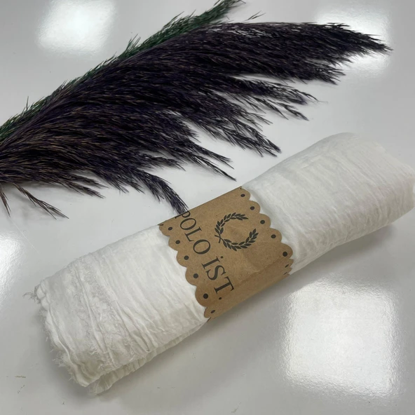 Polo İst. Line Bürümcük Şal Beyaz LBR25 ürün görseli