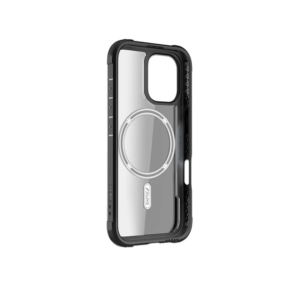 Apple iPhone 16 Pro Kılıf Magsafe Şarj Özellikli Airbagli Raptic Shield Serisi Şeffaf Arka Yüzey Kapak - Resim 5