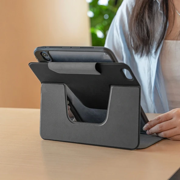 Apple iPad Air 13 2024 Raptic Spin Detachable Folio PU Ayrılabilir Kalem Bölmeli Standlı Kılıf - 12