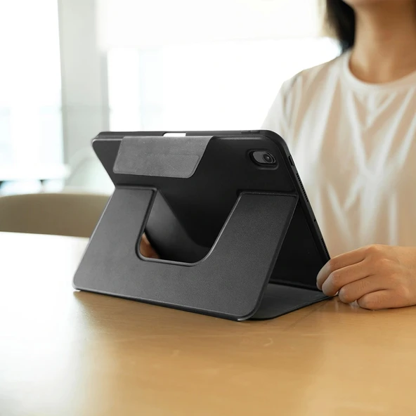 Apple iPad Air 13 2024 Raptic Spin Detachable Folio PU Ayrılabilir Kalem Bölmeli Standlı Kılıf - 11