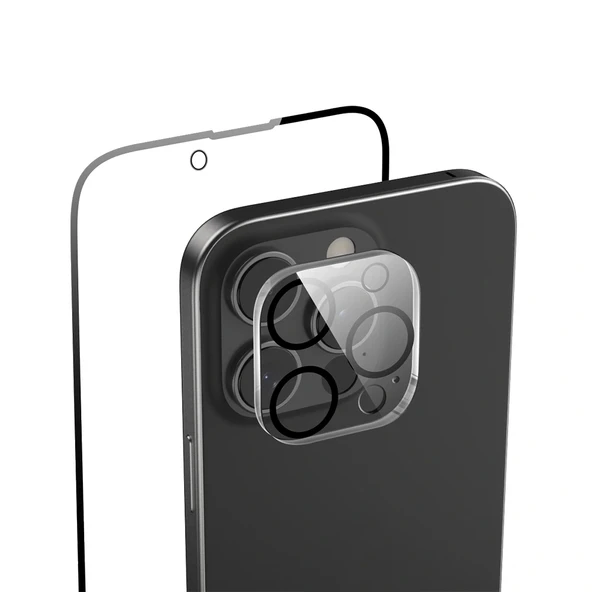 Apple iPhone 16 Pro Max Raptic 2in1 Temperli Ekran Koruyucu + Lens Koruyucu Set - 2