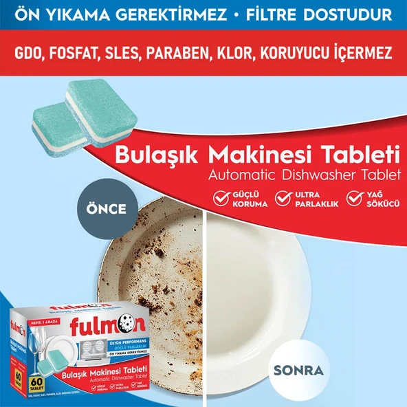 FULMON 60'LI BULAŞIK MAKİNESİ TABLETİ HEPSİ BİR ARADA - 2