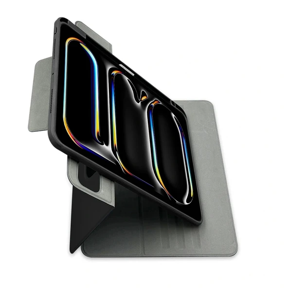 Apple iPad Air 13 2024 Raptic Spin Detachable Folio PU Ayrılabilir Kalem Bölmeli Standlı Kılıf - 6