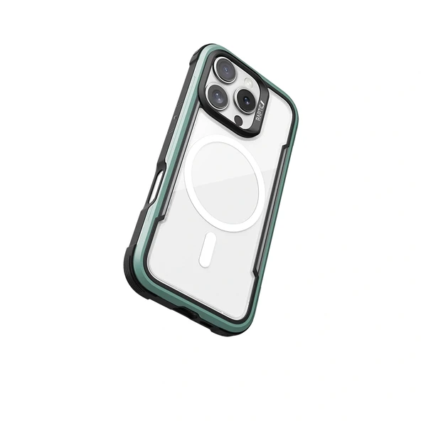 Apple iPhone 16 Pro Kılıf Magsafe Şarj Özellikli Airbagli Raptic Shield Serisi Şeffaf Arka Yüzey Kapak - Resim 4