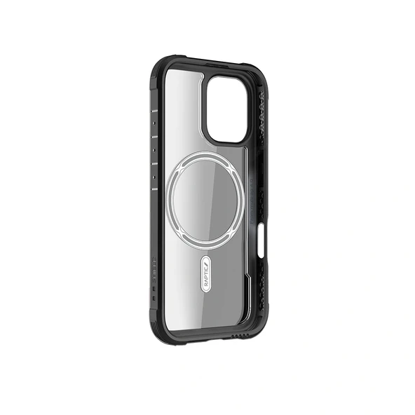 Apple iPhone 16 Pro Kılıf Magsafe Şarj Özellikli Airbagli Raptic Shield Serisi Şeffaf Arka Yüzey Kapak - Resim 11