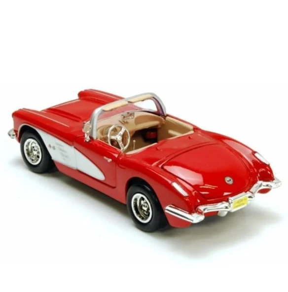 Vardem Koleksiyon 1 / 24  1959 Chevrolet Corvette Kırmızı Model Metal Araba - 3