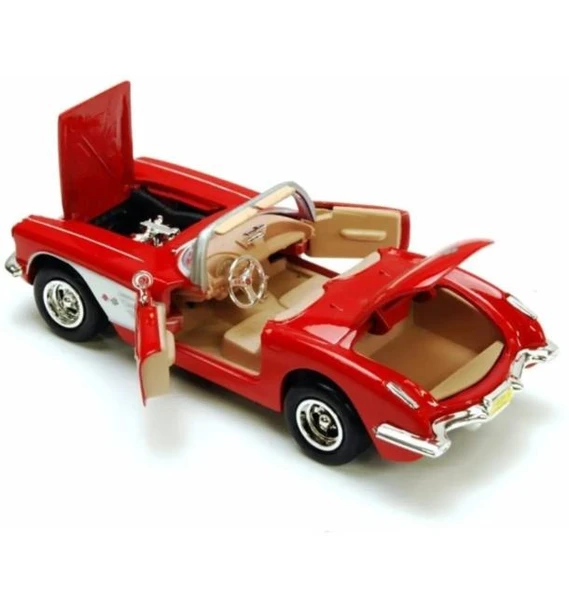 Vardem Koleksiyon 1 / 24  1959 Chevrolet Corvette Kırmızı Model Metal Araba - 4