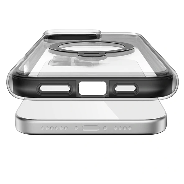 Apple iPhone 16 Pro Kılıf Magsafe Şarj Özellikli Raptic AirJoy Serisi 360 Derece Dönebilen Standlı Kapak - Resim 2