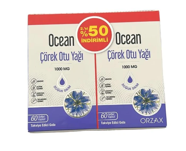 Ocean Çörek Otu Yağı 1000 Mg 2.'si %50 İndirim