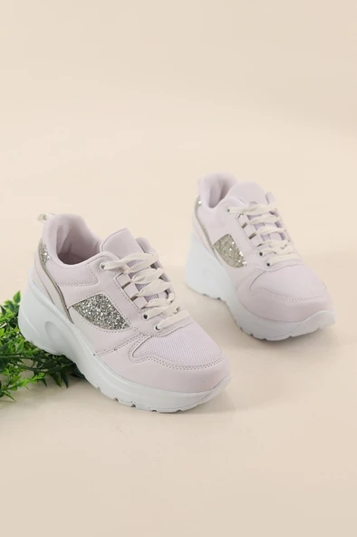 Albishoes Kadın Gizli Topuk 7 CM Yazlık Fileli Sim Detaylı Hafif Rahat Taban Sneaker Spor Ayakkabı - 4