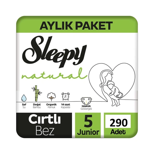 Sleepy Natural 5 Numara Junior 290'lı Bebek Bezi ürün görseli 1