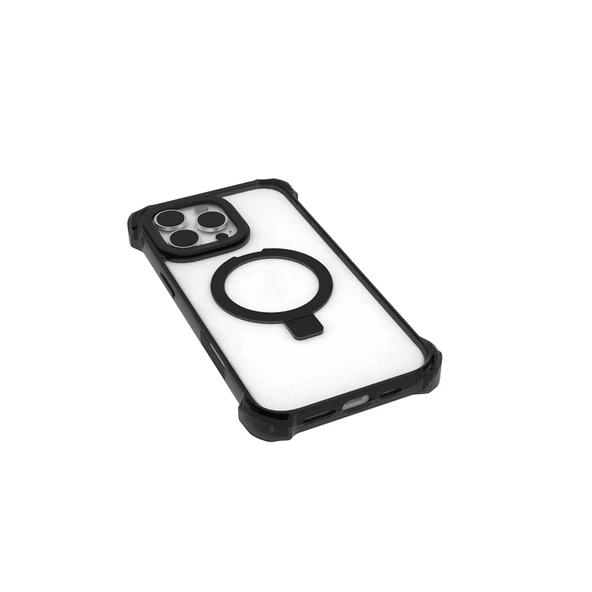 Apple iPhone 16 Pro Kılıf Magsafe Şarj Özellikli Raptic Dual Serisi Şeffaf Standlı Kapak - Resim 6