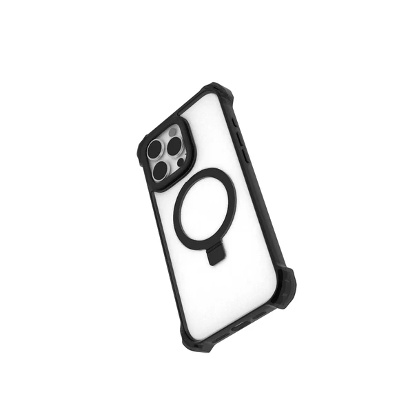 Apple iPhone 16 Pro Kılıf Magsafe Şarj Özellikli Raptic Dual Serisi Şeffaf Standlı Kapak - Resim 3