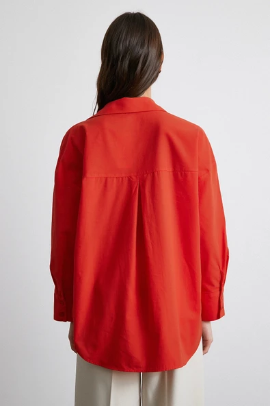 Must Have Poplin Gömlek Kırmızı - 6