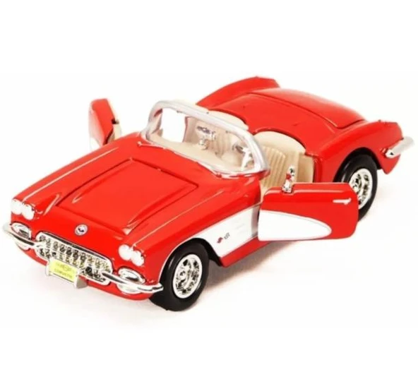 Vardem Koleksiyon 1 / 24  1959 Chevrolet Corvette Kırmızı Model Metal Araba - 5