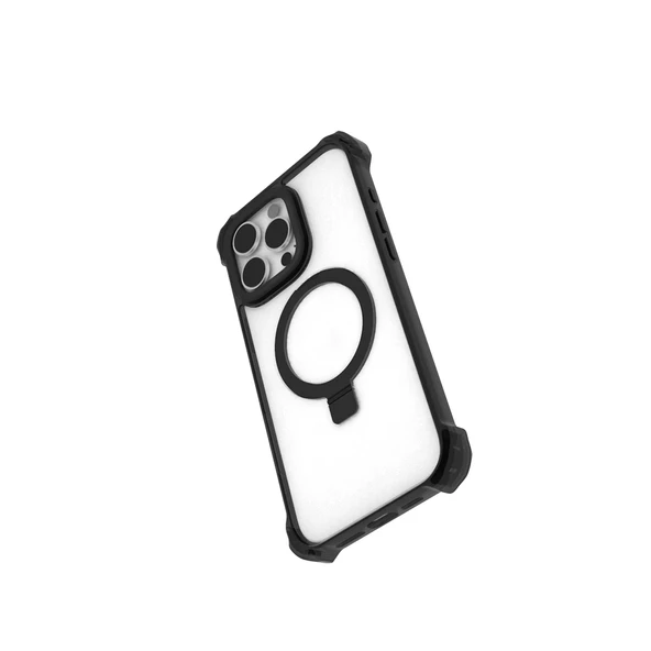 Apple iPhone 16 Pro Kılıf Magsafe Şarj Özellikli Raptic Dual Serisi Şeffaf Standlı Kapak - Resim 9