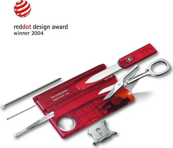 Victorinox SwissCard Lite Ruby 0.7300.T Şeffaf Kırmızı 13F - 5