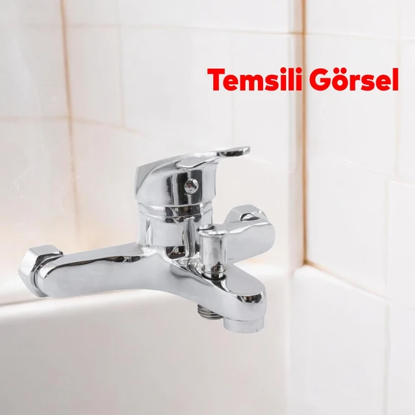 Ekonomik Duvar Tipli Lavabo Banyo Mutfak Batarya Duş Bulaşık Musluğu Bataryası Sıcak Soğuk Girişli - 3