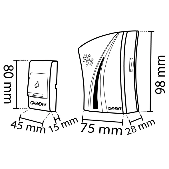 Noas Ciao Kapı Zili Kablosuz 100 Metre Mesafeli 36 Melodi Seçenekli - 2