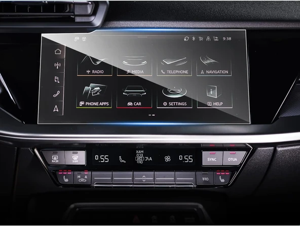 Audi RS3 2021-2024 Model 10.1 inç Multimedya Navigasyon Uyumlu 9H Nano Ekran Koruyucu ürün görseli 1