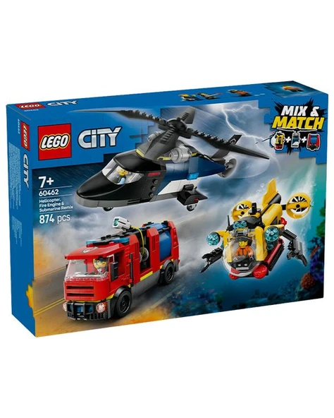 Lego City Helikopter İtfaiye Kamyonu ve Denizaltı Karışımı 60462