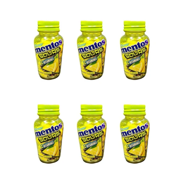 Mentos Sours Limon Aromalı C Vitaminli Tablet Şekerleme 49 g x 6 Adet