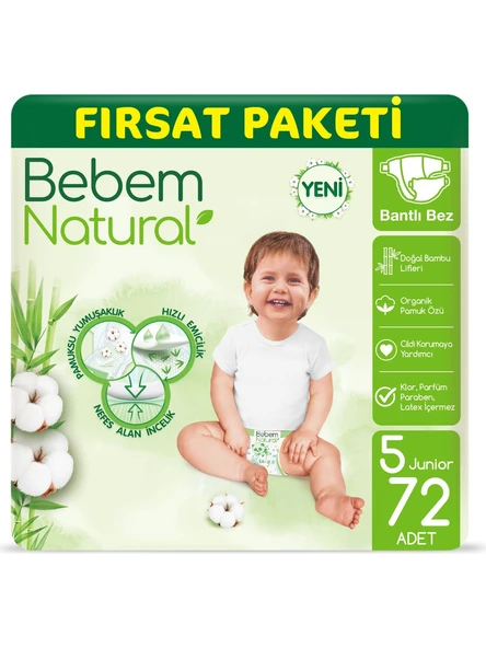 Bebem Natural 5 Numara Junior 72'li Bebek Bezi