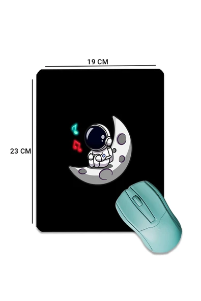 SonicTouch Yalnız Astronot Pürüzsüz Yüzey Kaymaz Taban Dikişsiz Kenar Gamer Oyuncu Mouse Pad 19x23cm - 2