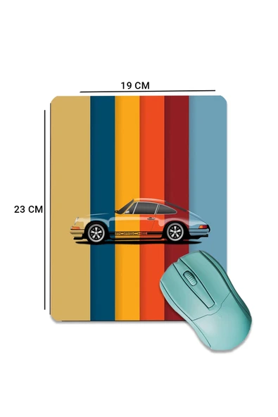 SonicTouch Renkli Araba Temalı Pürüzsüz Yüzey Kaymaz Taban Dikişsiz Kenar Gamer Oyuncu Mouse Pad 19x23cm - 2