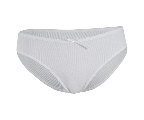 6 Adet Yıldız Bayan Likralı Kaşkorse Bikini Külot Beyaz 3550