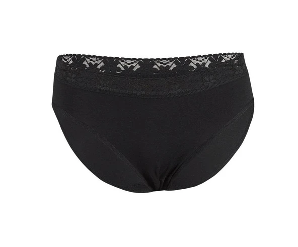 6 Adet Yıldız Bayan Likralı Dantelli Bikini Külot Siyah 3528