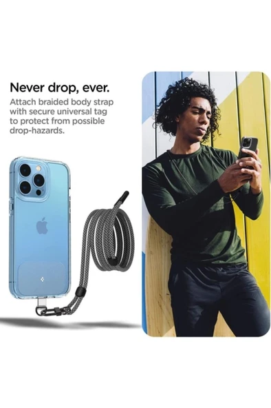 Spigen Telefon Askısı Tüm Cihazlarla Uyumlu Neck Strap Boyun Askı Ipi Tag Tutucu Aparat Cross - 2
