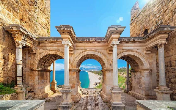 Antalya Tarihi Hadrian Kapısı Duvar Kağıdı - Resim 7