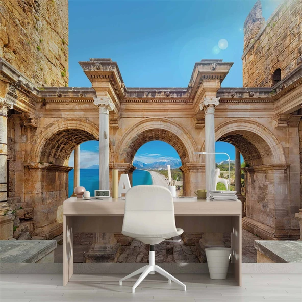 Antalya Tarihi Hadrian Kapısı Duvar Kağıdı - Resim 4