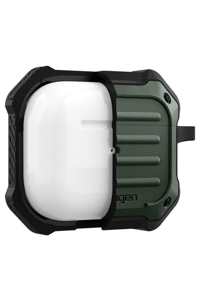 Spigen AirPods (3. nesil) Kılıf Tough Armor Military Grade Military Green - ASD01988 - Resim 2