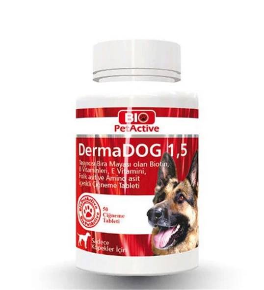 Bio Pet Active DermaDog Köpek Sarımsaklı Maya Tableti 1.5 - 100 Tablet