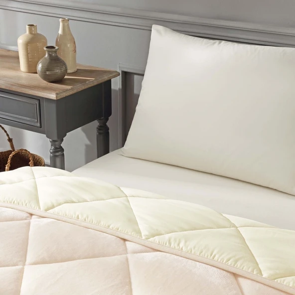TAÇ TEDDY POLAR ÇİFT KİŞİLİK WARMER SET BEJ - 2