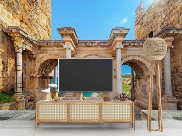 Antalya Tarihi Hadrian Kapısı Duvar Kağıdı - Resim 3