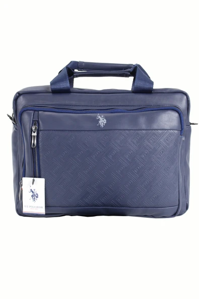 Plevr 23637 Us Polo Assn Suni Deri, Omuz Askılı, Kulplu Evrak Çantası - 3