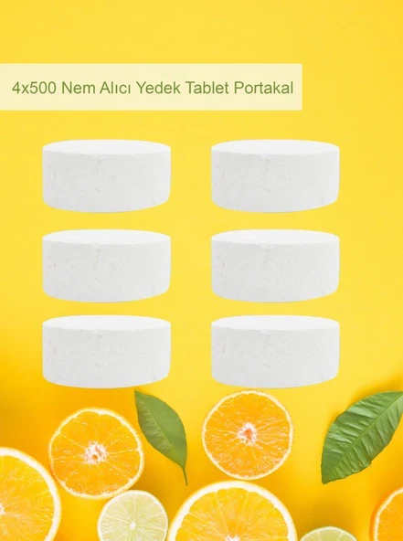 3 Adet 2x500 gr Nem Alıcı Rutubet Ve Küf Önleyici Yedek Tablet Portakal