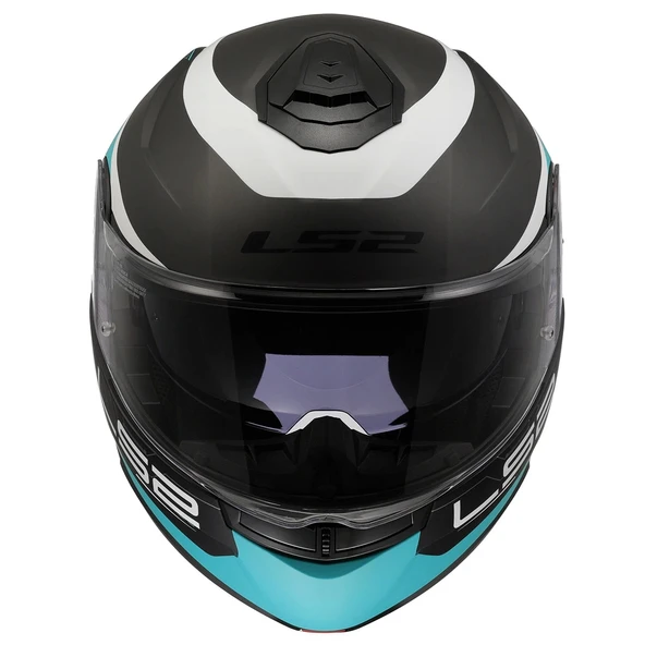 LS2 STROBE 2 VICTORY MAT TITANIUM-BEYAZ-METAL MAVİ KASK - 4