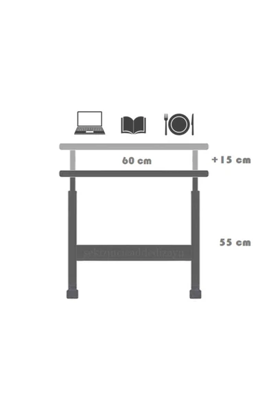servetavcı Yükseklik Ayarlı Laptop Sehpası Çalışma Masası Yemek Sehpası - Atlantik Çam - 3