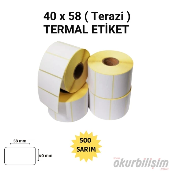 OKUR Terazi Etiketi 40x58 Termal - 500 Adet
